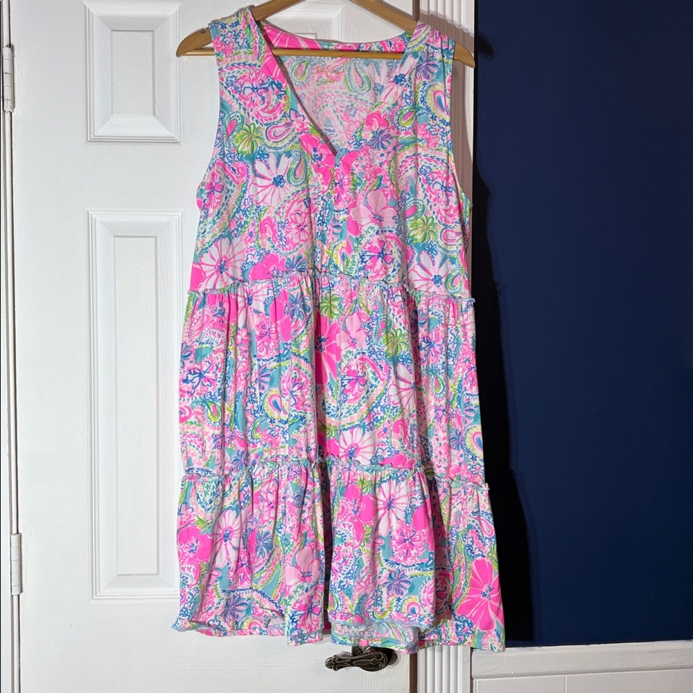 LILLY PULITZER Lorina Swing Dress In Limeade Its A Spring Thing - size XL - Picture 3 of 3